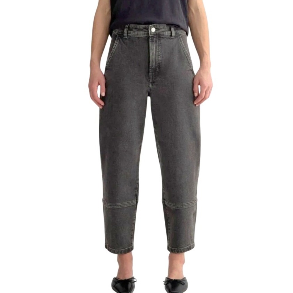 Everlane Utility Barrel Jeans Washed Black Gray Organic Cotton Denim Ankle 32